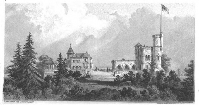 Early rendering of Belvedere Castle