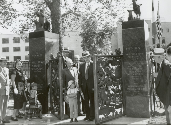 Dedication of Osborne Gates, with Robert Moses