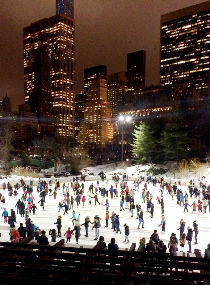 Wollman Rink in the glow of the skyline