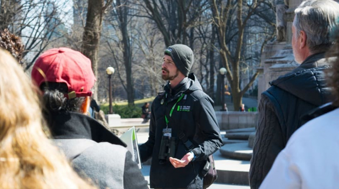 Central Park Guide at the Main Monument