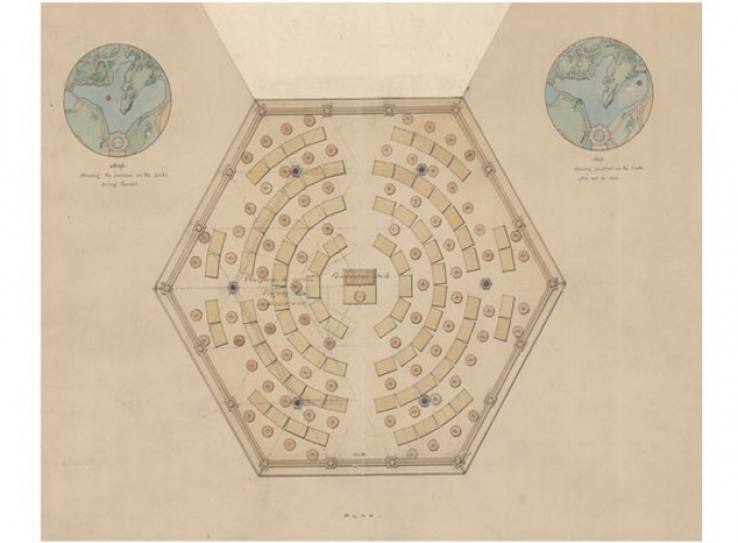 Plan for a floating music pavillion, 1861