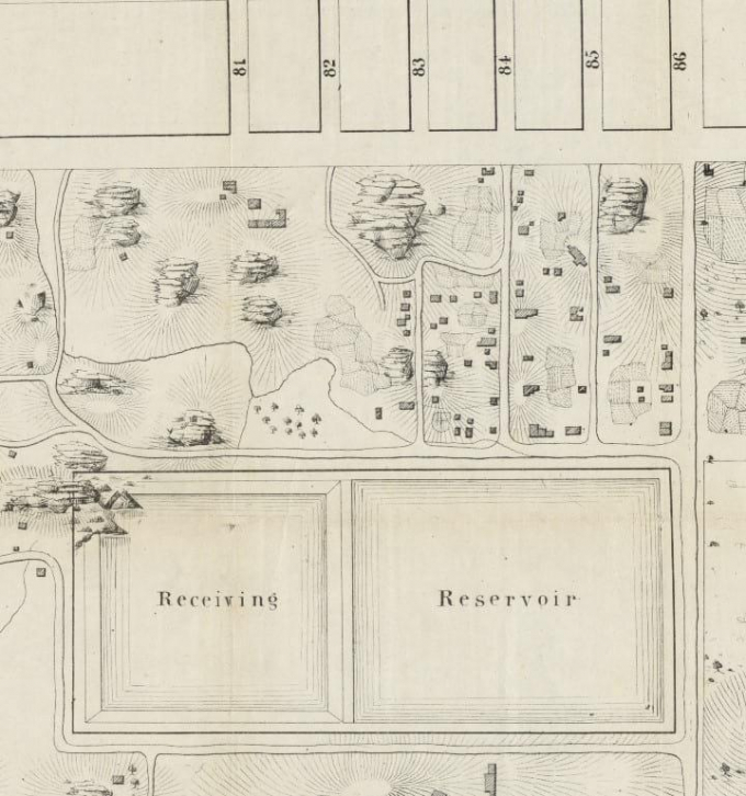 An old map showing the location of Seneca Village