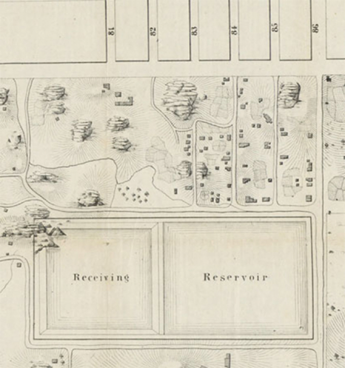 Map detail of pre-Park landscape, 1856