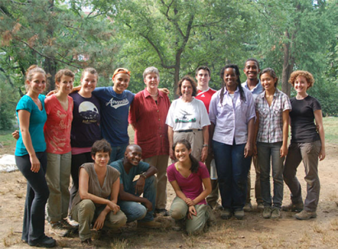 Archeologists and students at the Seneca Village site