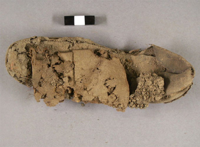 Child's shoe excavated from Seneca Village