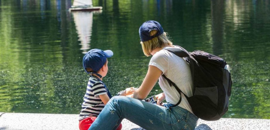 Mother and Son at Conservatory Water
