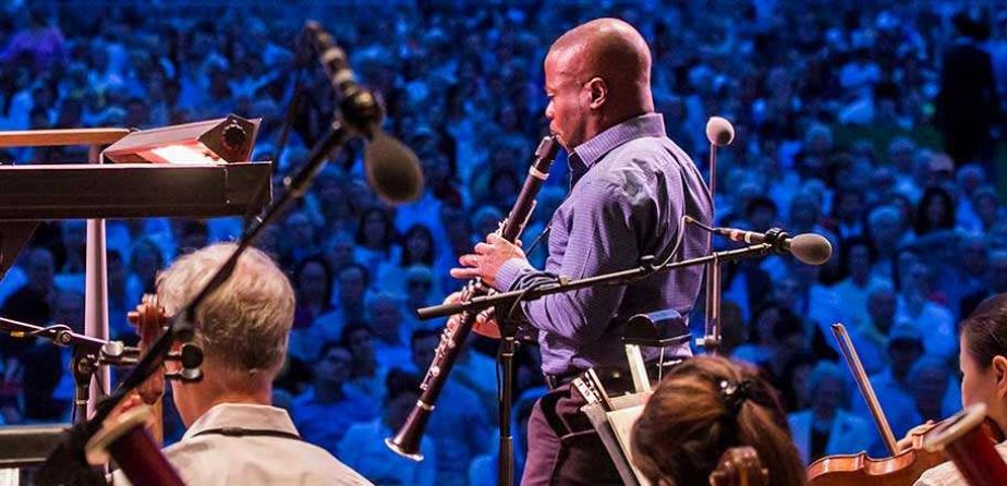 Anthony McGill performing with the New York Philharmonic in Central Park