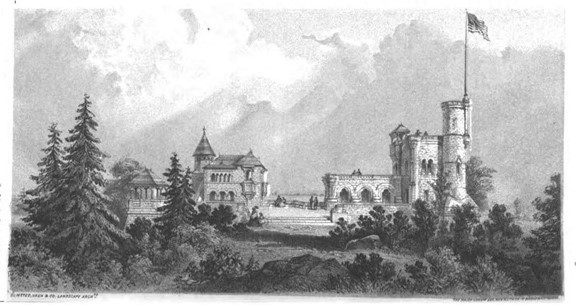Early rendering of Belvedere Castle